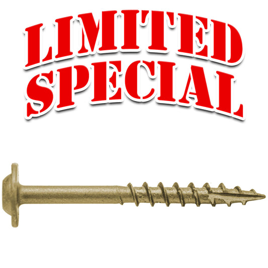 7x1-1/4" Bronze Star Multipurpose Exterior Coated Modified Truss Head Cabinet Wood Screw, Torx Drive (OVERSTOCK)