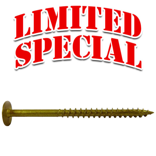 7 x 2" Bronze Star Multipurpose Exterior Coated Modified Truss Head Cabinet Wood Screw, Torx Drive (OVERSTOCK)