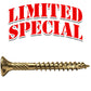 #8 x 1-1/2" Gold Star Wood Screw, T-20 Torx Drive, Flat Head (OVERSTOCK)