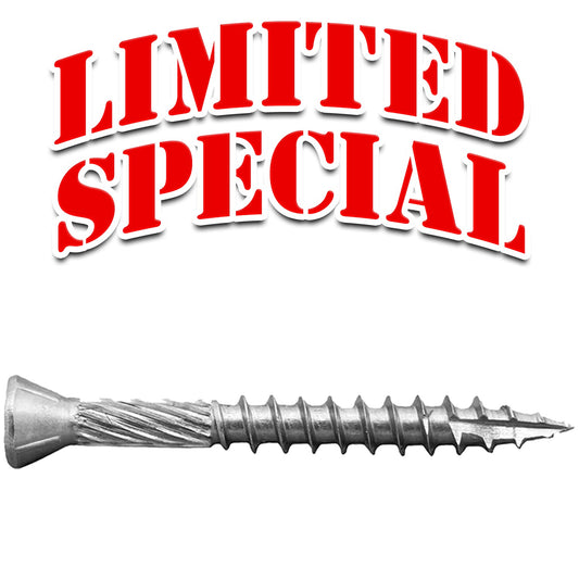 #9 x 1-5/8" Silver Star Stainless Steel TRIM HEAD Screw Torx/Star Head-Stainless Steel TRIM HEAD Wood Screws 300 Series Stainless Steel Torx/Star Drive Screws - (OVERSTOCK)