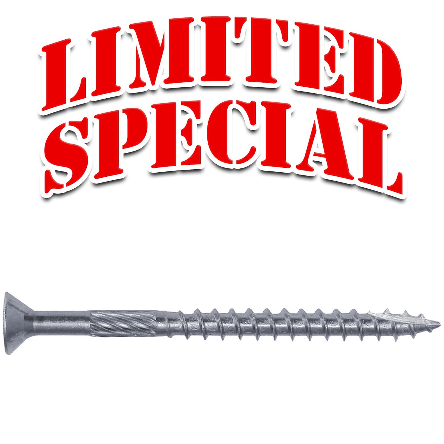 Jake Sales #9 x 2" Silver Star Stainless Steel Wood Screw Torx/Star Drive Head - Grade 300 Series Stainless Steel Torx/Star Drive Wood Screws (OVERSTOCK)