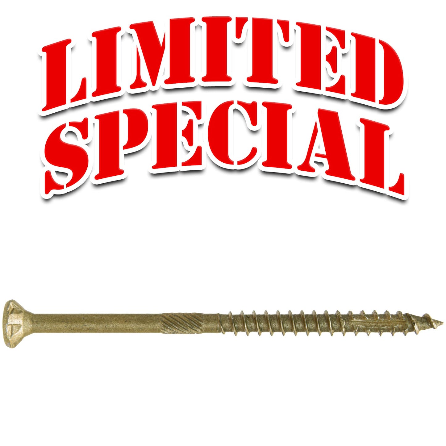 #9 x 3" Bronze Coated Multipurpose Wood Screw Torx/Star Drive Flat Head Exterior Coated - ACQ Compatible Wood Screws (OVERSTOCK)