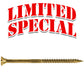 #9 x 3" Gold Star Wood Screw, T-25 Torx Drive, Flat Head (OVERSTOCK)