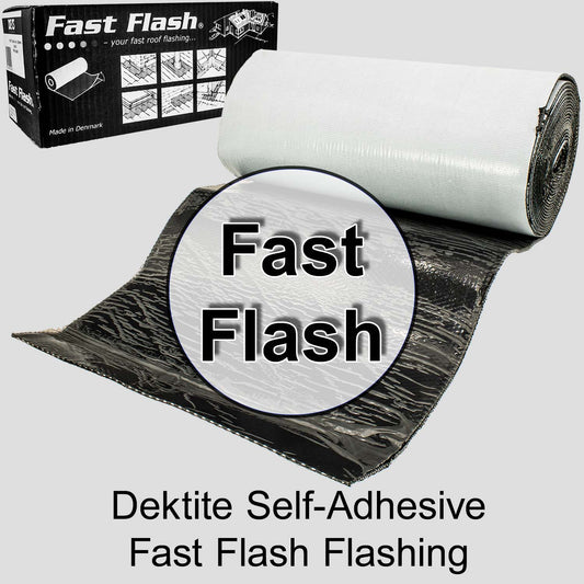 Dektite Self-adhesive Fast Flash Flashing For Most Roofing Materials - 11" x 16 Feet Polymer Roll And 22" x 16 Feet Polymer Roll