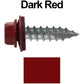 #14 x 1"  Metal ROOFING SCREWS - Hex Washer Head - Self starting/self tapping - EPDM washer. Colored head.