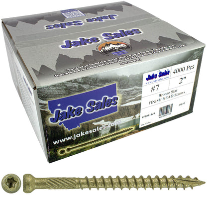 #7 Bronze Coated Multipurpose Wood Screw Torx/Star Tiny Finish Head - Exterior Coated - ACQ Compatible Wood Screws