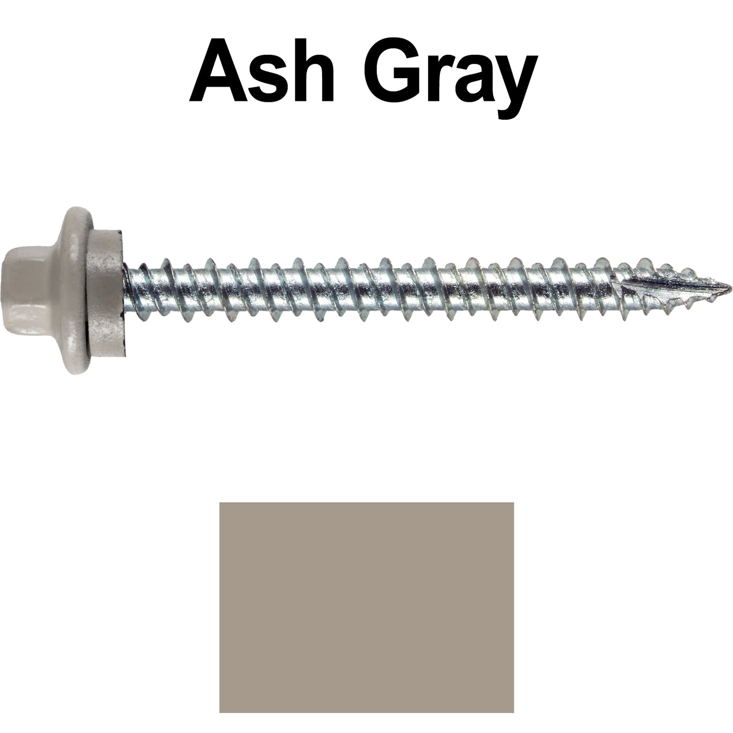 10 x 2” - STAINLESS HEX / ZINC Sheet Metal Roof Screw. Self starting metal to wood siding screws. EPDM washer. Colored head.