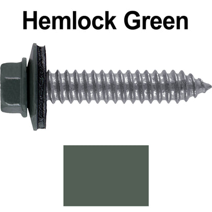 17 x 1-1/2 Metal Roofing Screws - Metal Panel to Metal Purlins and Recovery Screws - Hex Washer Head - EPDM washer.