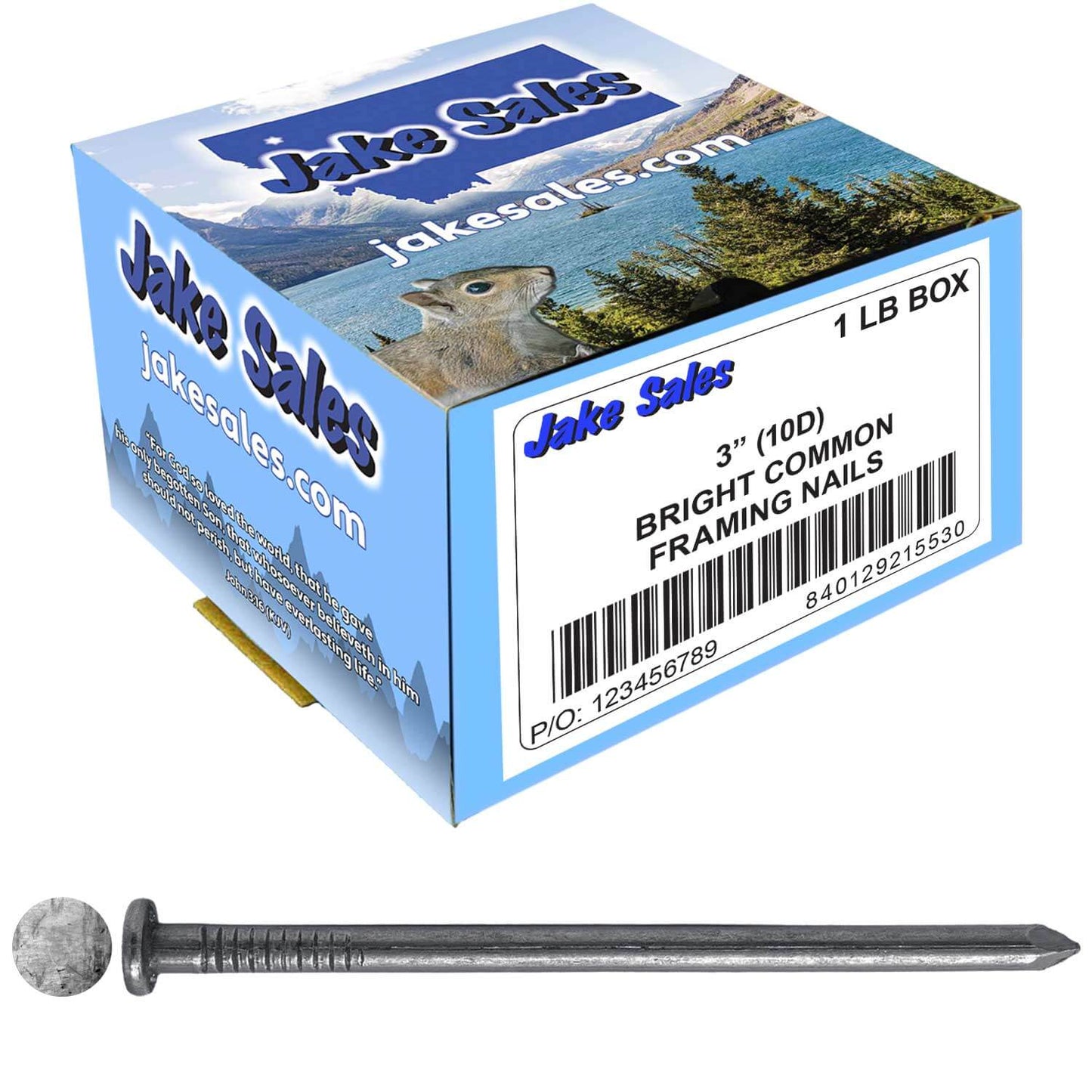 Bright Common Framing Nails - Heavy-Duty Fastener Designed for Interior Construction Applications - Uncoated Carbon Steel with Smooth Shank - Load Bearing Strength