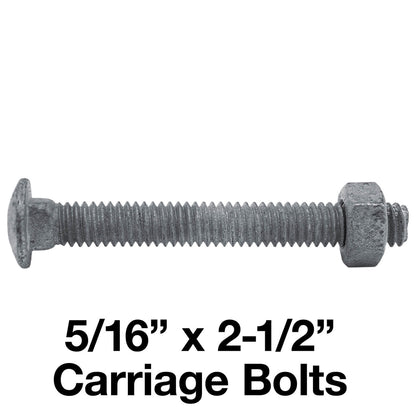 CARRIAGE BOLTS - Galvanized Bulk Chain Link Fence Carriage Bolts