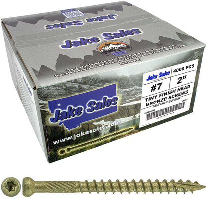 Bronze Coated Multipurpose Wood Screw - Torx/Star Drive - Tiny Finish Head - Exterior Coated - ACQ Compatible - 1-1/4" to 3"