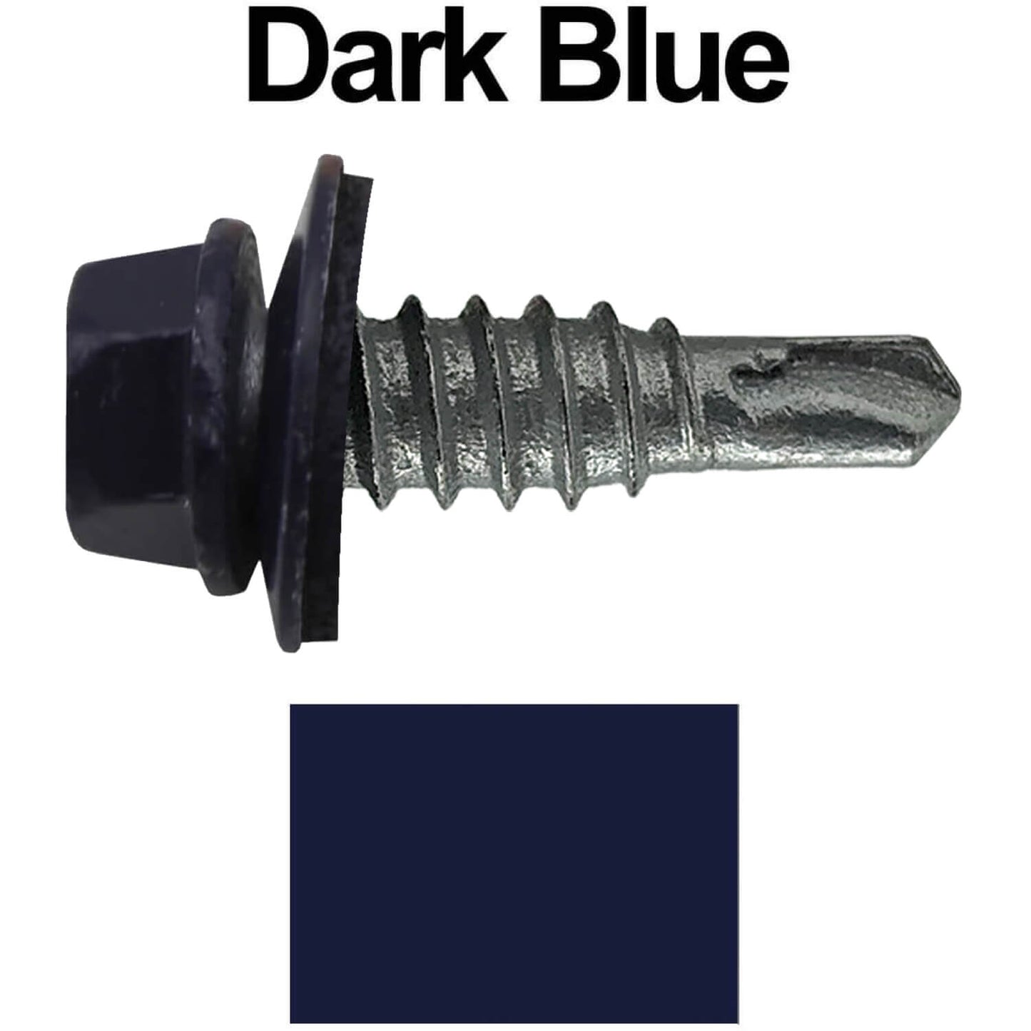 #14 x 7/8" Stitch Tek Metal to Metal Type #1 Roofing Screws - Hex Washer Head - Drill Point - 9/16" EPDM washer.
