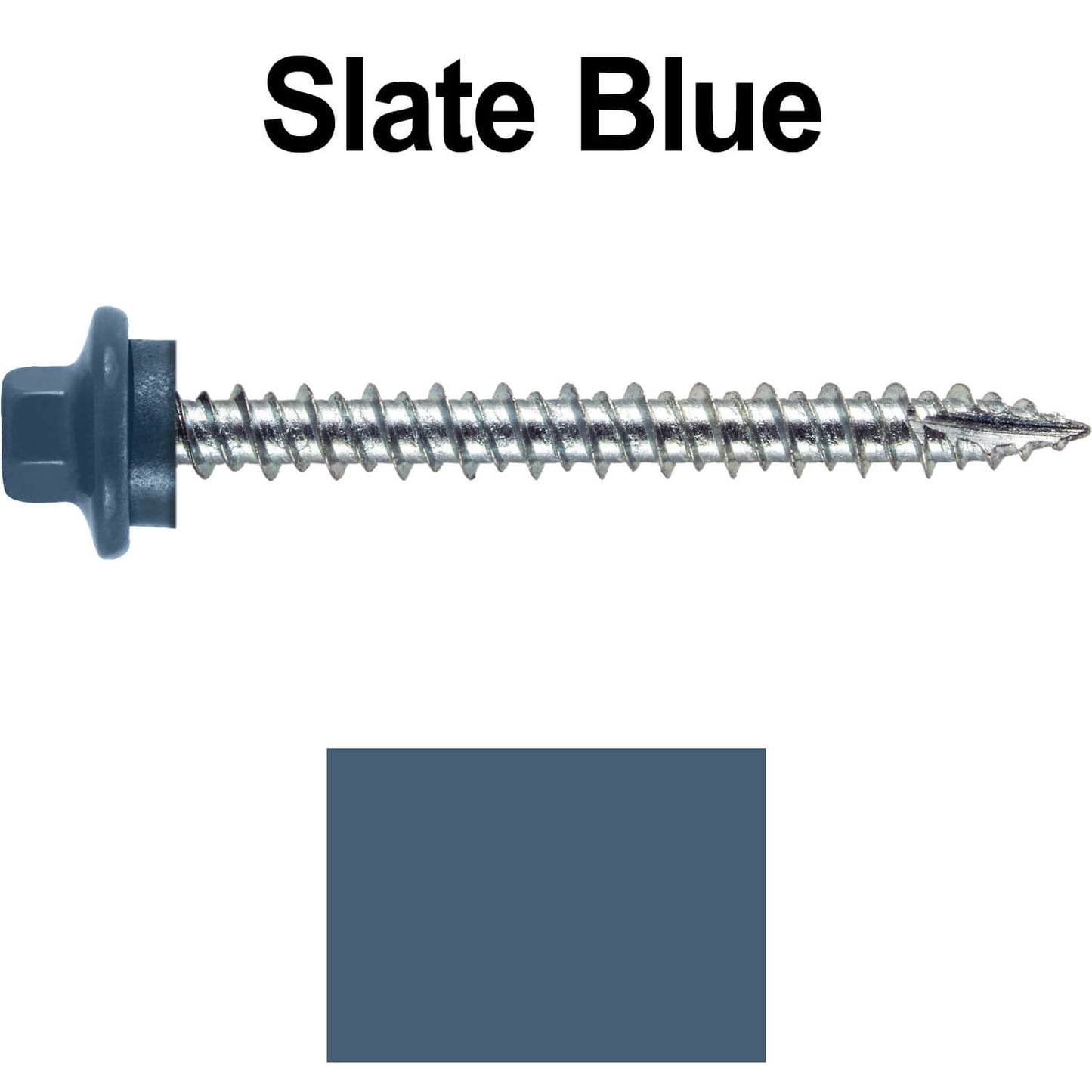 10 x 2” - STAINLESS HEX / ZINC Sheet Metal Roof Screw. Self starting metal to wood siding screws. EPDM washer. Colored head.