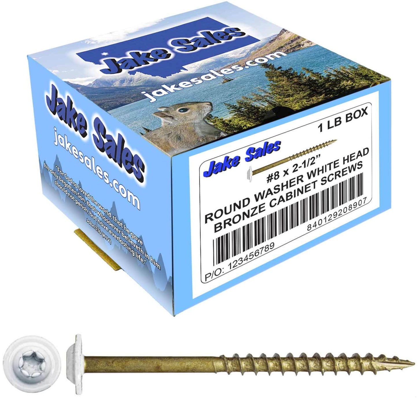 Bronze Star Exterior WHITE Coated Round Head - Cabinet Wood Screw with Torx/Star Drive Head. Multipurpose Exterior/Interior Coated Torx/Star Drive Wood Screws