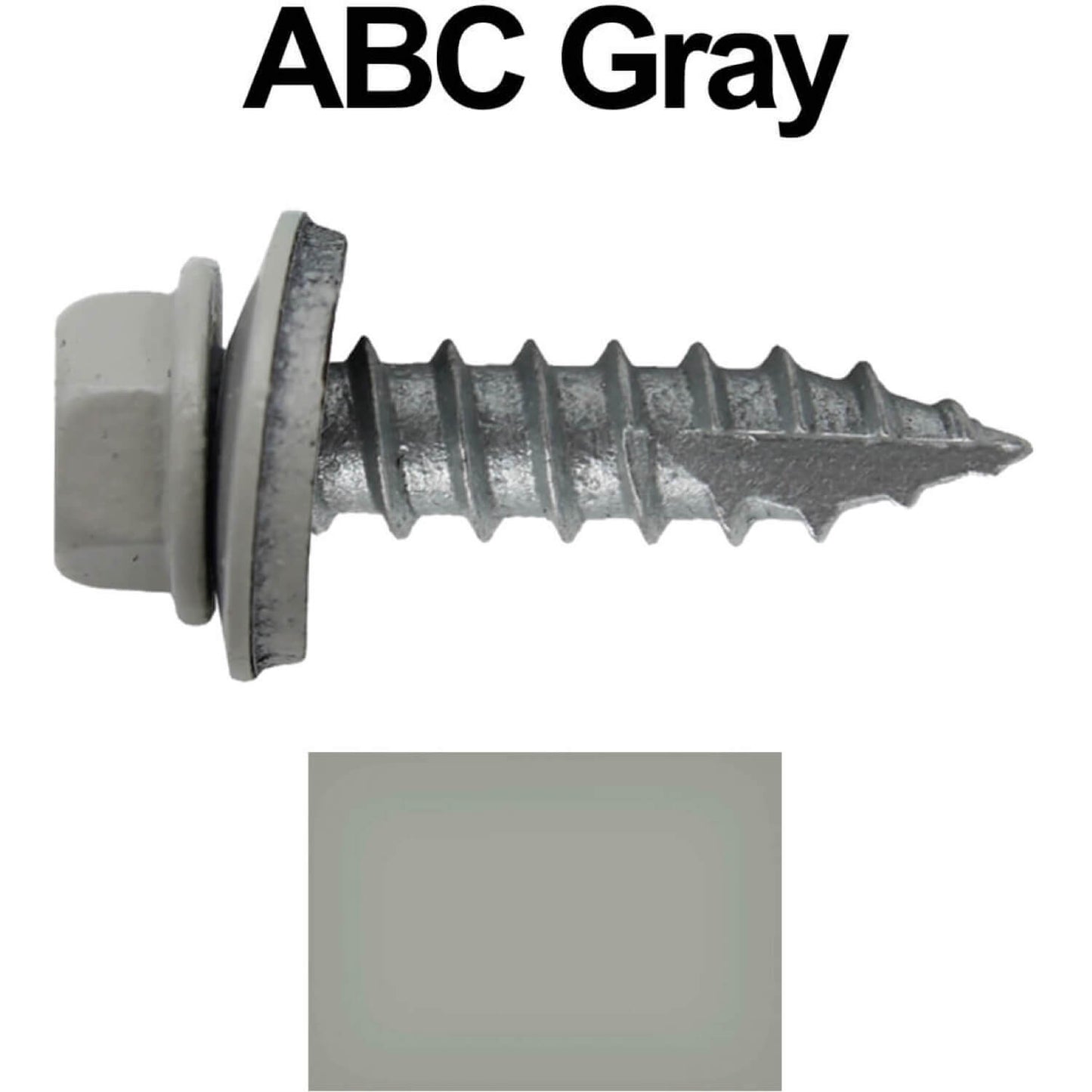 #14 x 1"  Metal ROOFING SCREWS - Hex Washer Head - Self starting/self tapping - EPDM washer. Colored head.