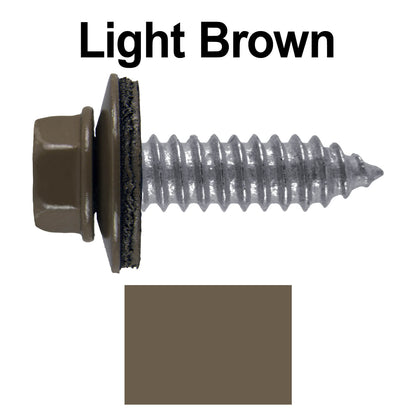 17 x 1"  Metal Roofing Screws - Metal Panel to Metal Purlins and Recovery Screws - Hex Washer Head - EPDM washer.