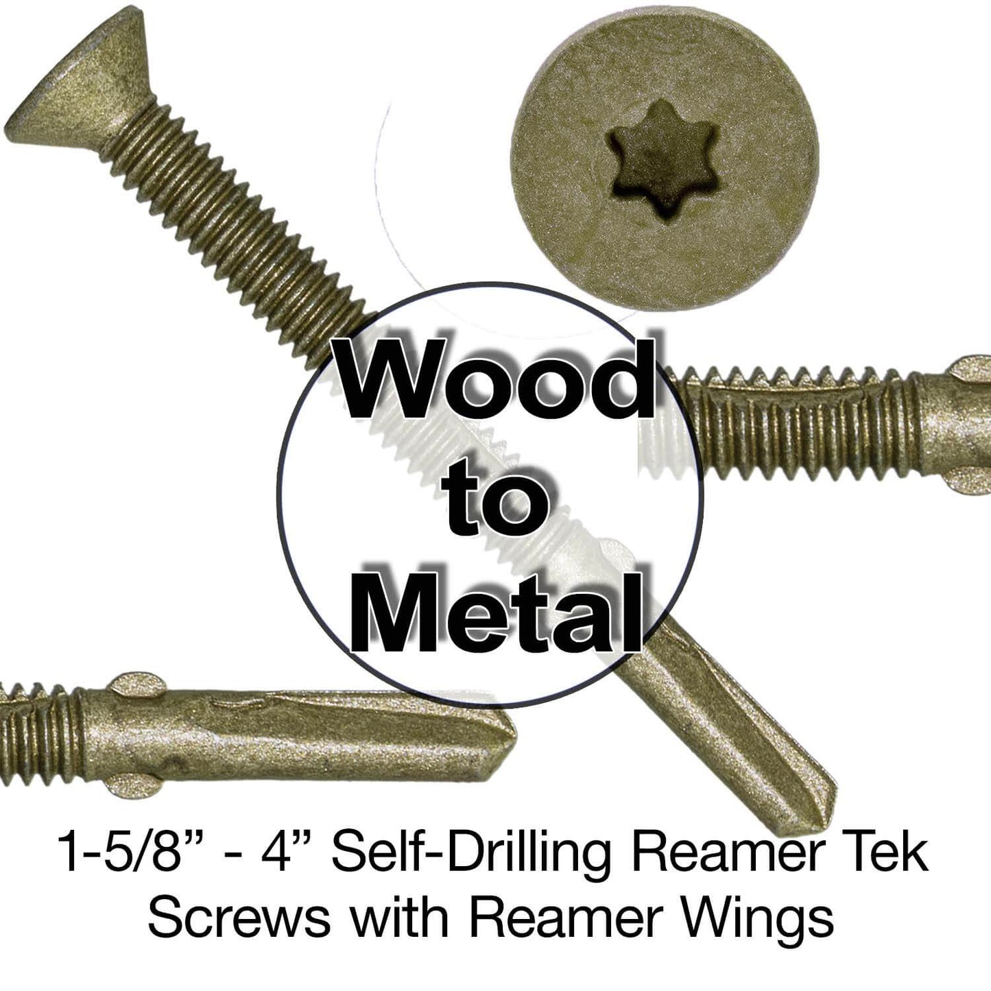 Reamer Tek Torx/Star Head Self-Drilling Wood to Metal Screws - for Flatbeds, Trailers or Fastening Wood to Steel