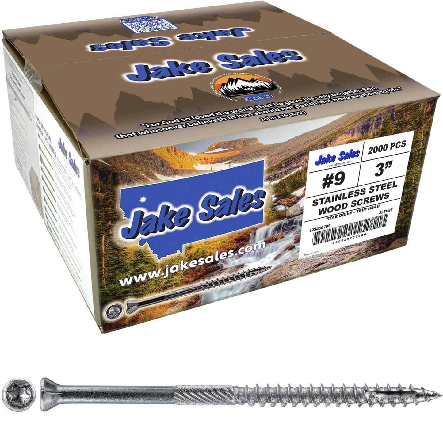 #9 Silver Star Stainless Steel TRIM HEAD Screw Torx/Star Head  - Stainless Steel TRIM HEAD Wood Screws