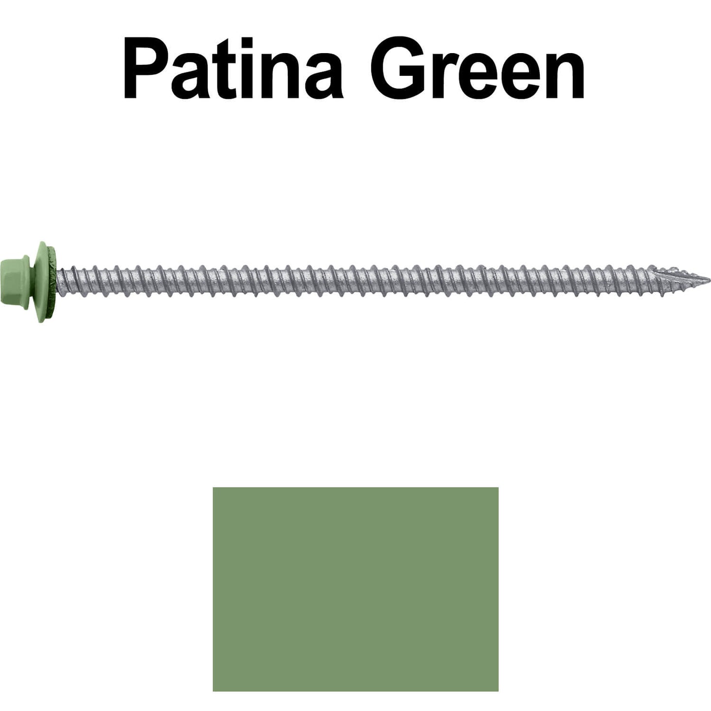 #10 x 4" Metal ROOFING SCREWS - Hex Washer Head - Self starting/self tapping - EPDM washer. Colored head.