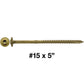 Jake Sales #15 x 5" Construction Lag Screw - Torx/Star Drive Heavy Duty Structural Lag Screw - ACQ Compatible - Modified Truss Washer Head (OVERSTOCK)