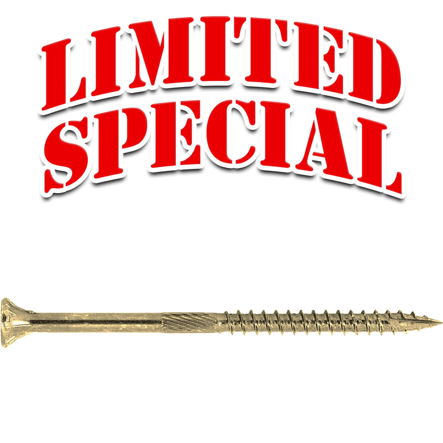 #10 x 3-1/2" Gold Star Wood Screw, T-30 Torx Drive, Flat Head - (Pallet of 48 x Full Boxes) ~48,000 Screw Count