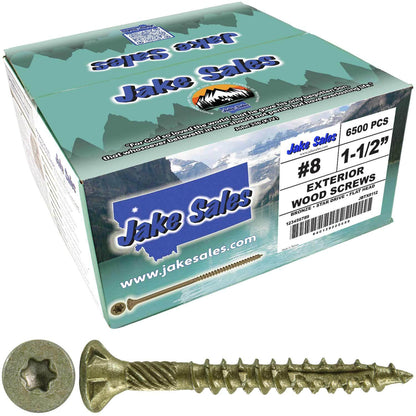 #8 x 3/4" - 2" Bronze Exterior Coated Wood Screw Torx/Star Drive Head - Multipurpose Exterior Coated Torx/Star Drive Wood Screws