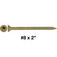 #8 x 3/4" - 2" Bronze Exterior Coated Wood Screw Torx/Star Drive Head - Multipurpose Exterior Coated Torx/Star Drive Wood Screws