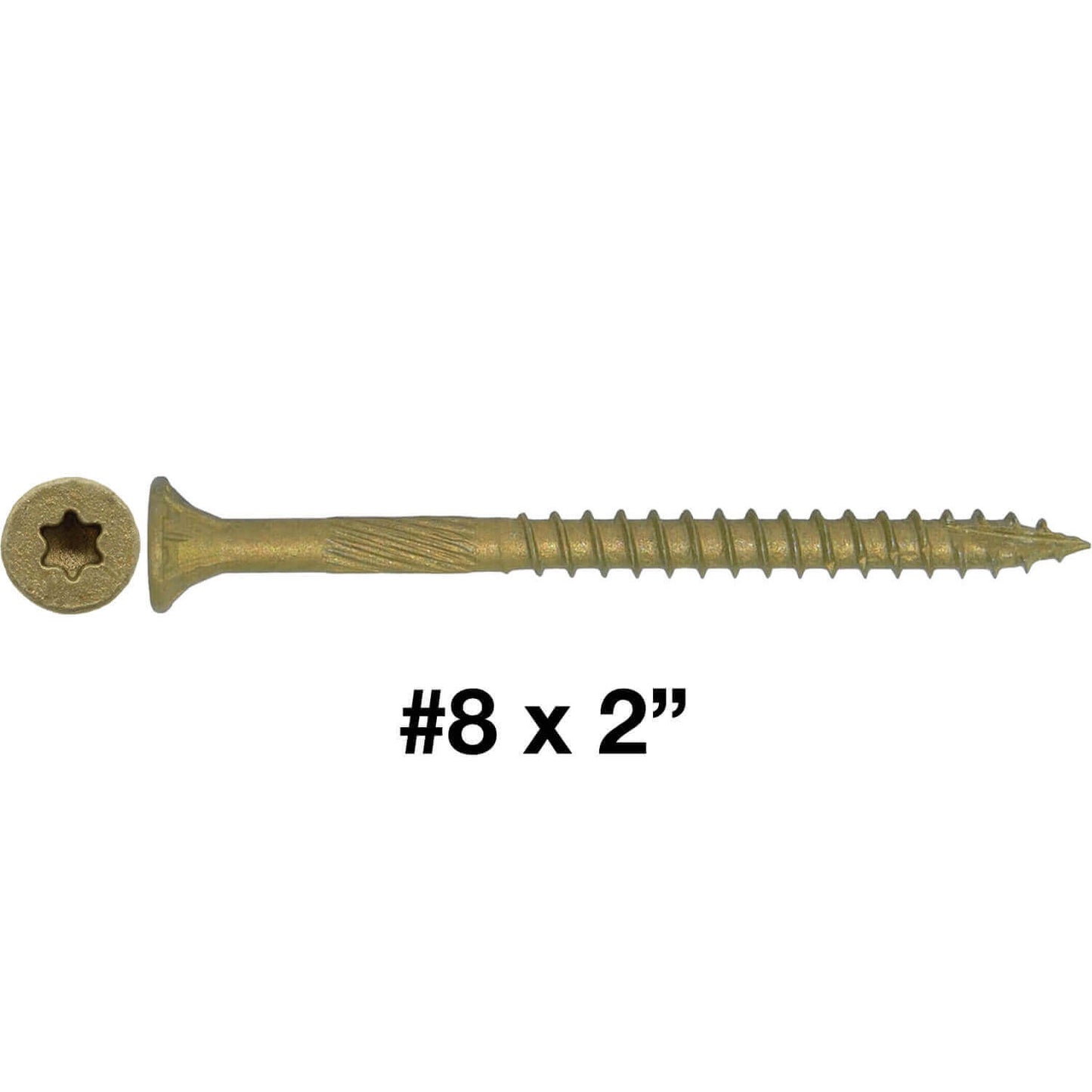 #8 x 3/4" - 2" Bronze Exterior Coated Wood Screw Torx/Star Drive Head - Multipurpose Exterior Coated Torx/Star Drive Wood Screws
