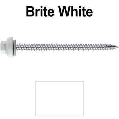 10 X 3“ HI-LO Zinc Aluminum Cap Metal Roofing Screws - Hex Washer Head - Self starting/self tapping - EPDM washer. Colored head.