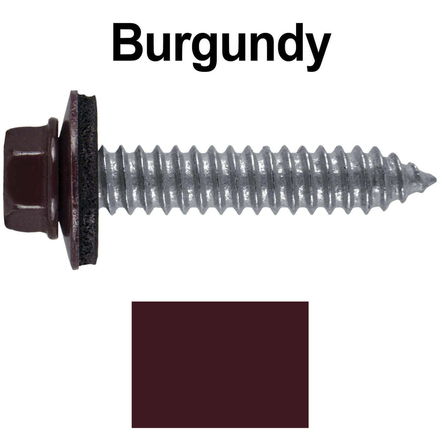 17 x 1-1/2 Metal Roofing Screws - Metal Panel to Metal Purlins and Recovery Screws - Hex Washer Head - EPDM washer.