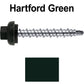 10 X 1-1/2” Zinc Aluminum Cap MINI-DRILLER Roofing Screws HI-LO THREAD Zinc Plated Carbon Steel Shank - EPDM Washer - Colored head