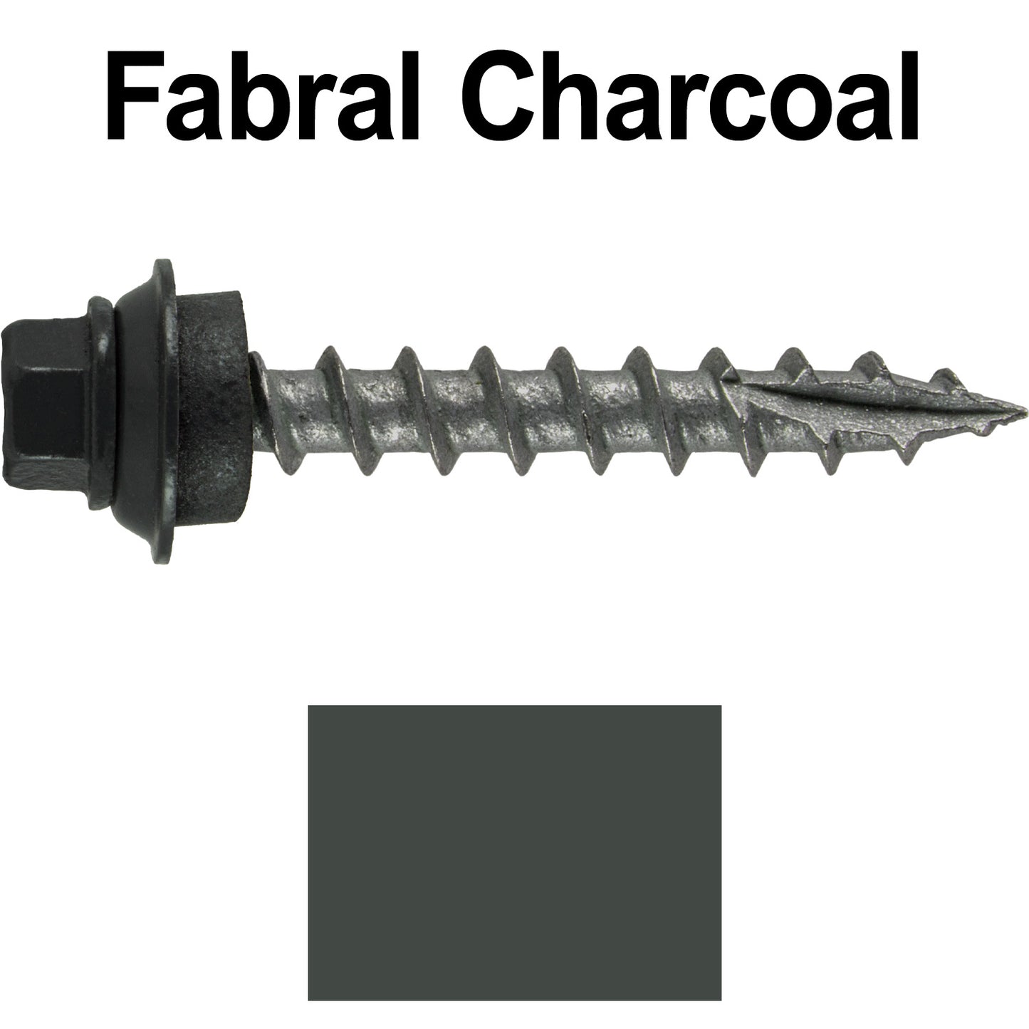 12 X 1-1/2" Metal Roofing Screws For OSB and Plywood - Galvanized Metal to Wood Type 17 Tip - 1/4" Hex Head - Assembled EPDM Washer