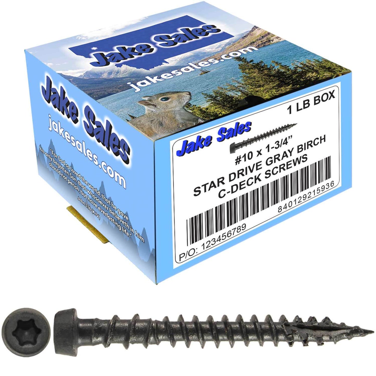 #10 x 1-3/4" Colored Composite Decking Wood Screws with Torx/Star Drive Head (T20 Bit), Exterior Coated, Compatible with Pressure Treated and ACQ Lumber