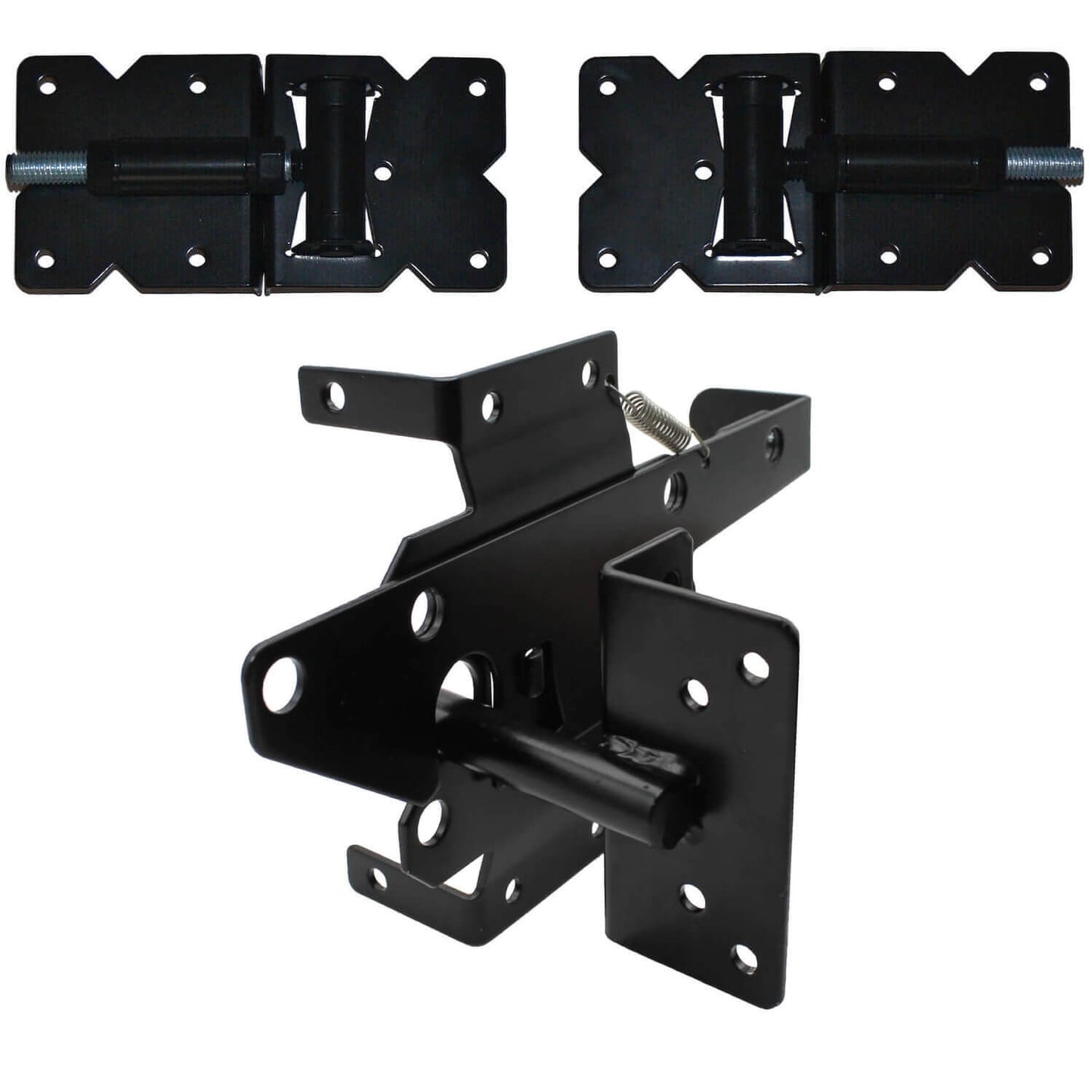Vinyl Gate Kits in Standard and Self-Closing for Single and Double Gates. Choose from Black or White With or Without Drop Rods. Standard and Extended Gate Latches