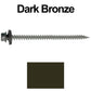 #9 x 3" Stainless Steel Metal Roofing Screws - Hex Washer Head - Self starting/self tapping - EPDM washer. Colored head.