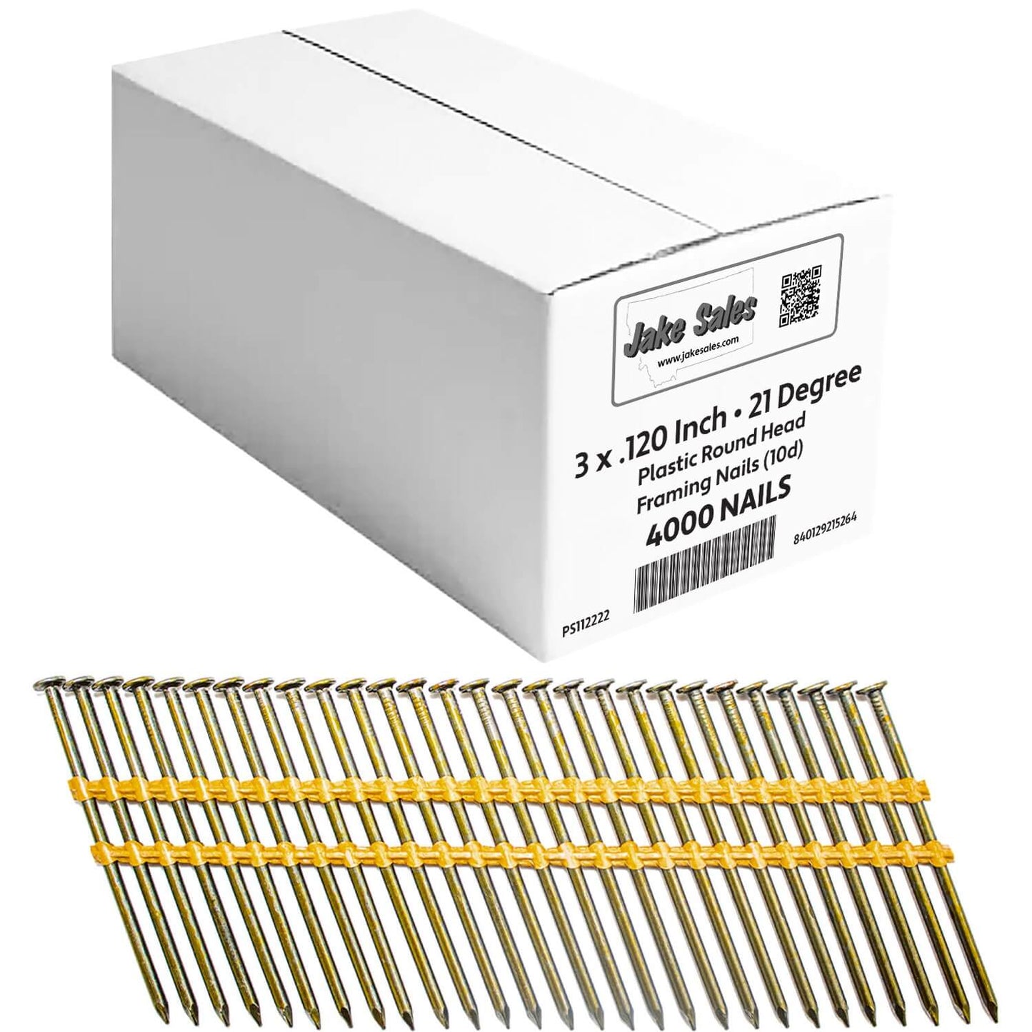 21 Degree Collated Nails - Vinyl coated framing nails in Smooth Shank and Ring Shank Galvanized.