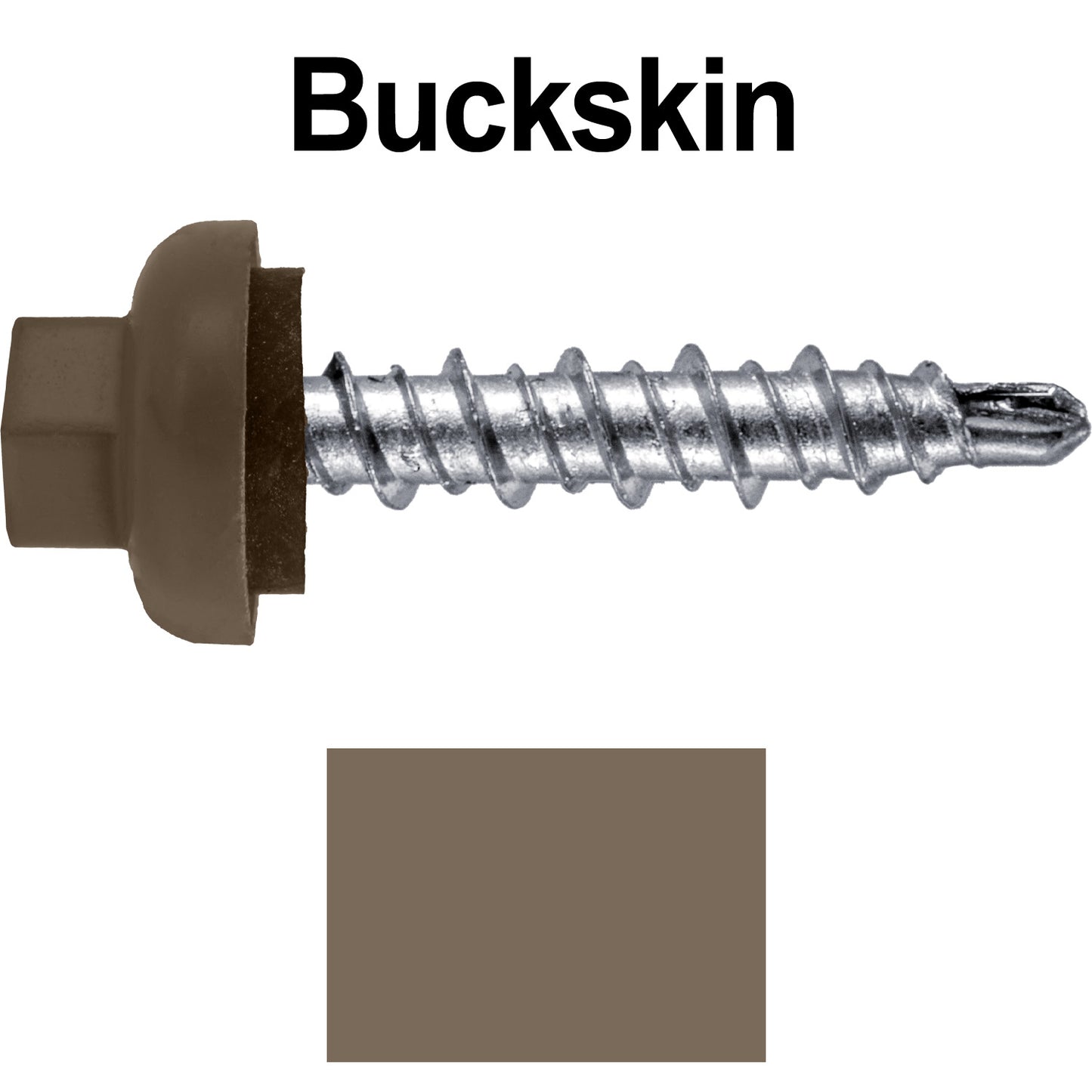 10 X 1" Zinc Aluminum Cap MINI-DRILLER Roofing Screws HI-LO THREAD Zinc Plated Carbon Steel Shank - EPDM Washer - Colored head