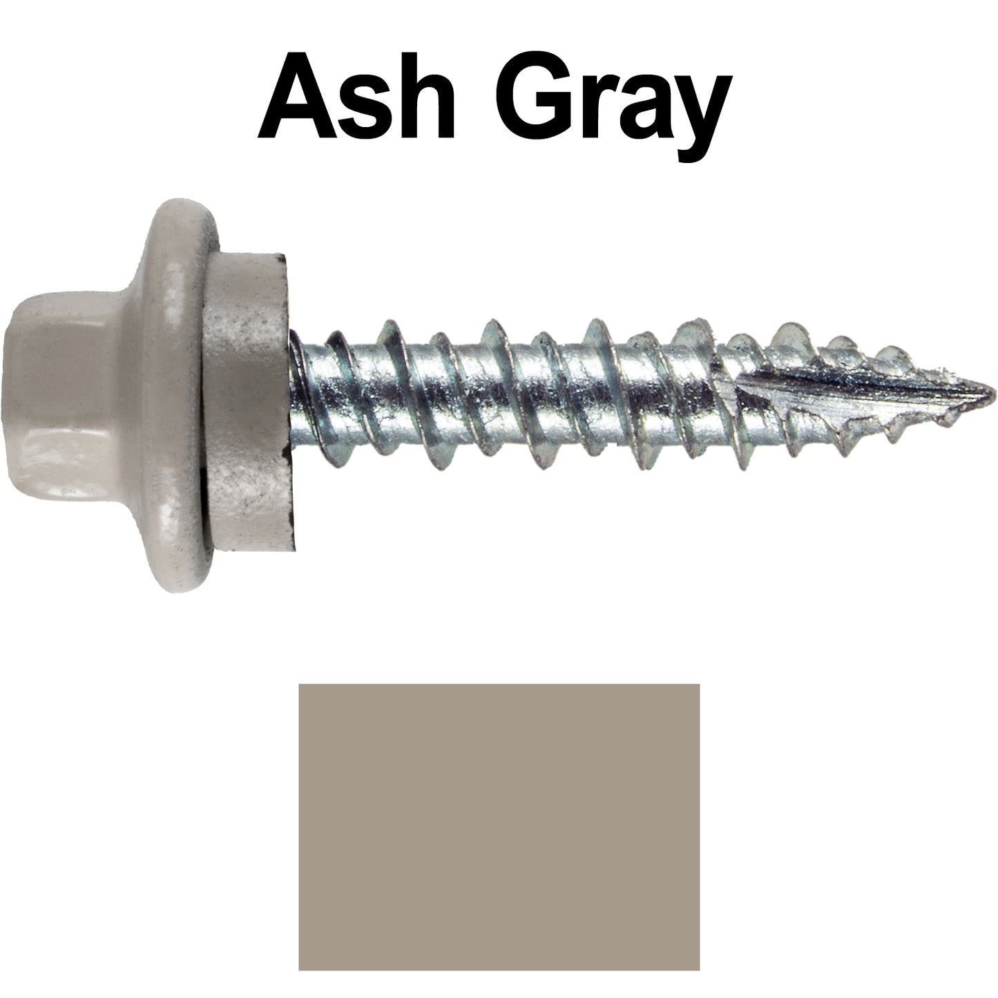 10 x 1" - STAINLESS HEX / ZINC Sheet Metal Roof Screw. Self starting metal to wood siding screws. EPDM washer. Colored head.