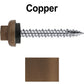 10 X 1-1/2" HI-LO Zinc Aluminum Cap Metal Roofing Screws - Hex Washer Head - Self starting/self tapping - EPDM washer. Colored head.