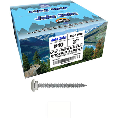 10 x 2" LOW PROFILE Star Head Roofing Screws - HI-LO Thread - Metal To Wood - T25 Torx Drive Head - EPDM washer.