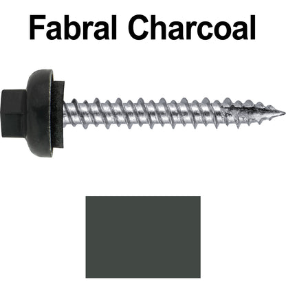 10 X 1-1/2" HI-LO Zinc Aluminum Cap Metal Roofing Screws - Hex Washer Head - Self starting/self tapping - EPDM washer. Colored head.