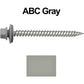 12 x 2-1/2" Stainless Steel Metal Roofing Screw - Hex Washer Head - Self starting/self tapping - EPDM washer. Colored head.