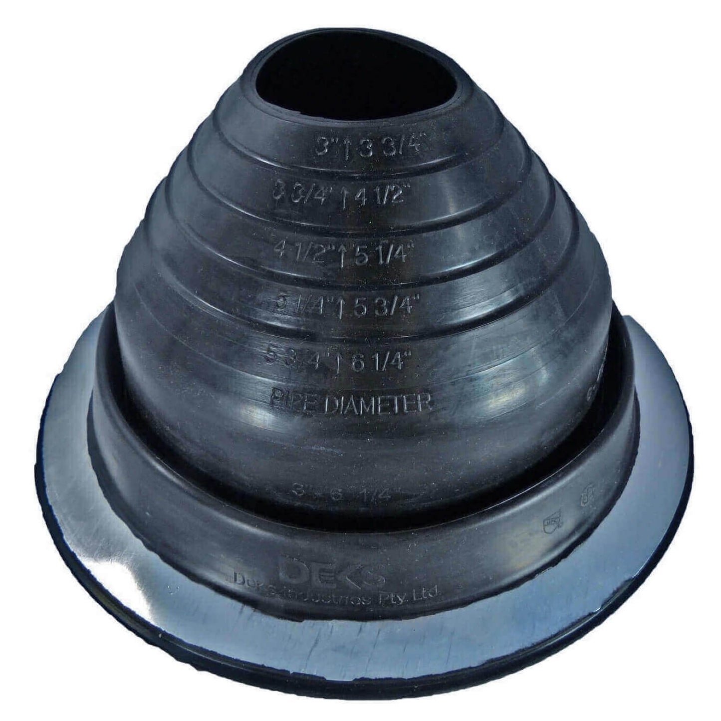 Dektite ROUND Black EPDM flexible Pipe Flashing, Roof Jack, Pipe Booting Flashing