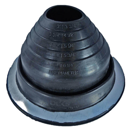 Dektite ROUND Black EPDM flexible Pipe Flashing, Roof Jack, Pipe Booting Flashing