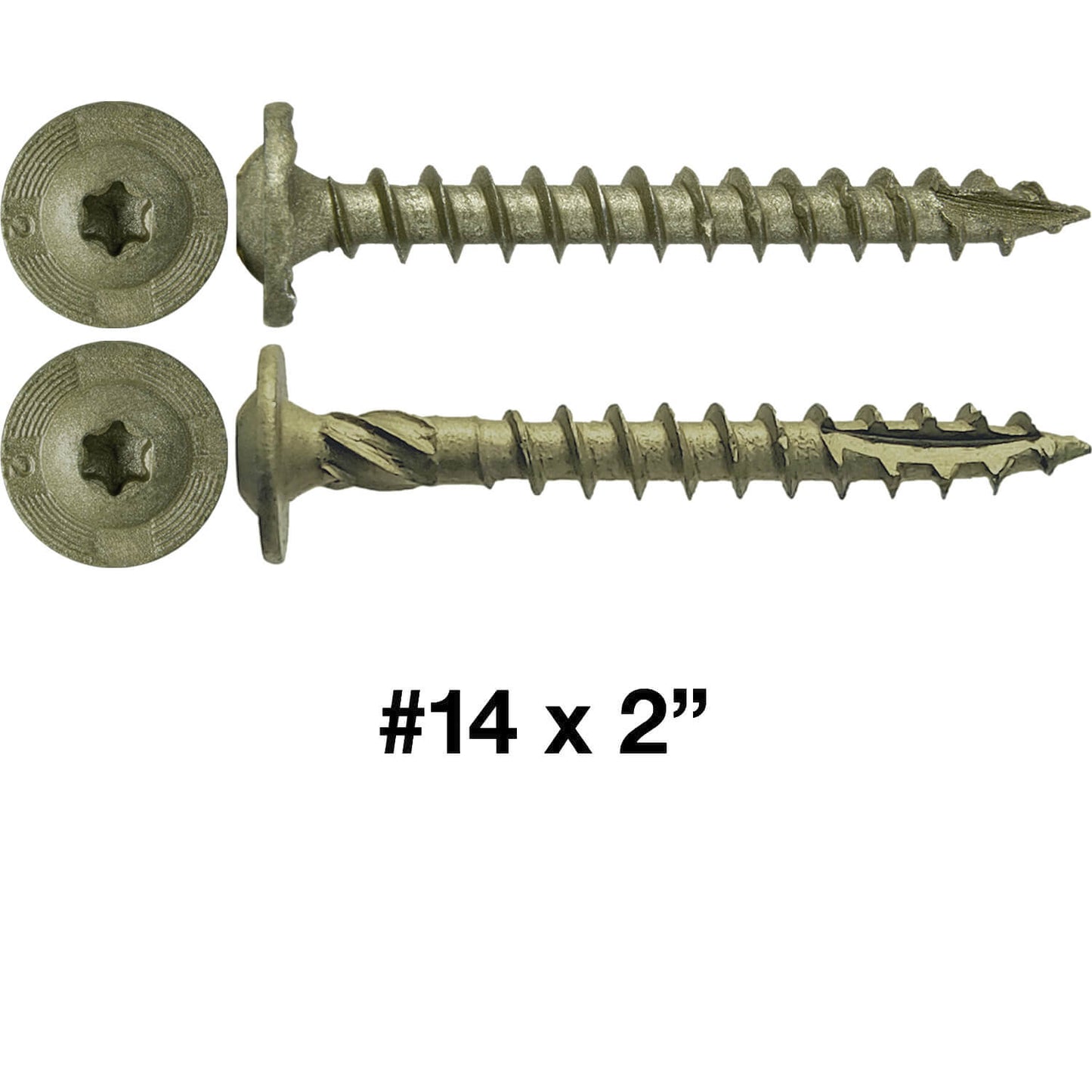 #14 Construction Lag Screws - Exterior Coated Torx/Star Drive Heavy Duty Structural Lag With Modified Truss Washer Head