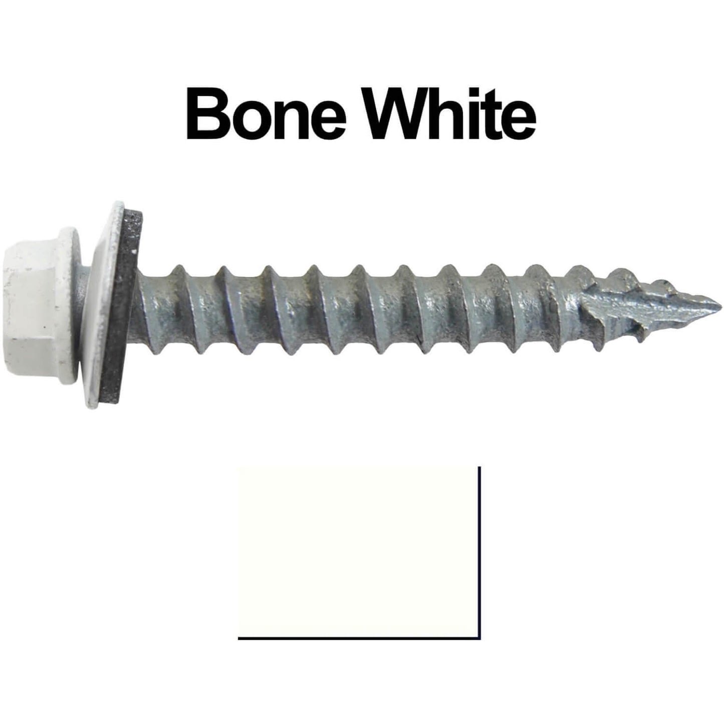 #14 x 1-1/2" Metal ROOFING SCREWS - Hex Washer Head - Self starting/self tapping - EPDM washer. Colored head.