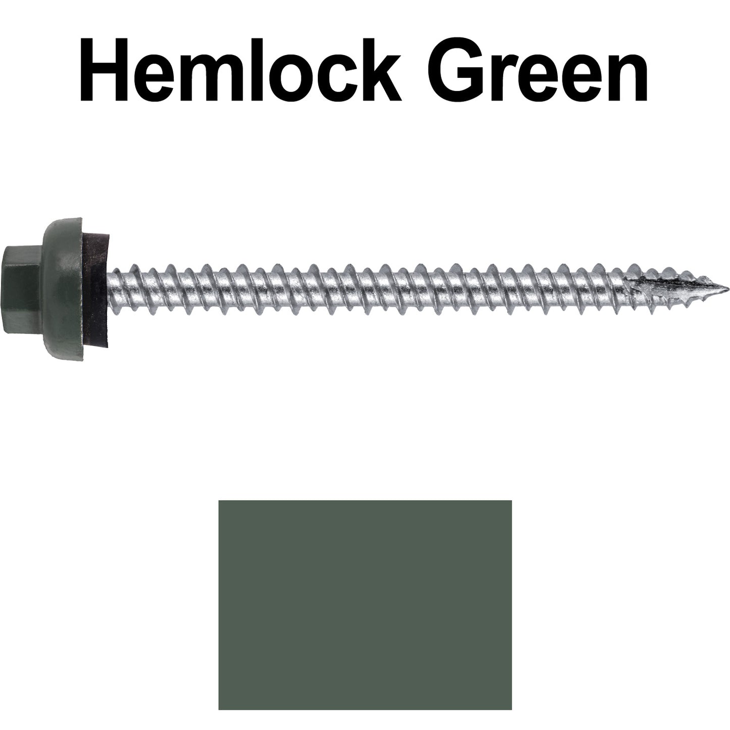 10 X 2-1/2" HI-LO Zinc Aluminum Cap Metal Roofing Screws - Hex Washer Head - Self starting/self tapping - EPDM washer. Colored head.
