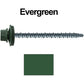 #10 x 3" Mini Driller Sheet Metal Roofing Screw - Hex Washer Head -  Self starting metal to wood siding screws. EPDM washer. Colored head.