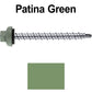 10 X 2” Zinc Aluminum Cap MINI-DRILLER Roofing Screws HI-LO THREAD Zinc Plated Carbon Steel Shank - EPDM Washer - Colored head