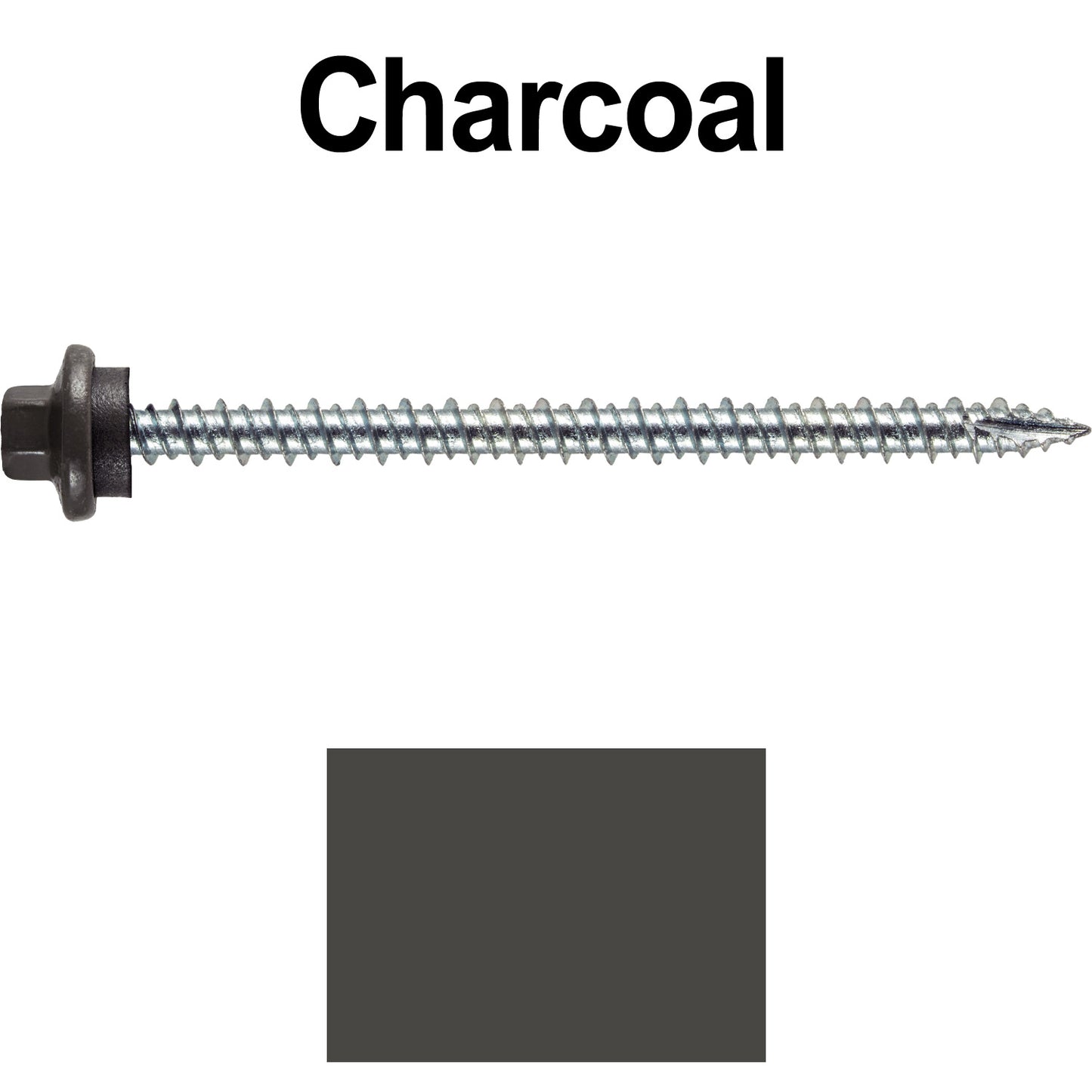 10 x 3” - STAINLESS HEX / ZINC Sheet Metal Roof Screw. Self starting metal to wood siding screws. EPDM washer. Colored head.